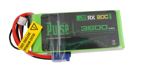 (image for) PULSE 3600mAh 2S 7.4V 20C LiPo Receiver Battery - Click Image to Close